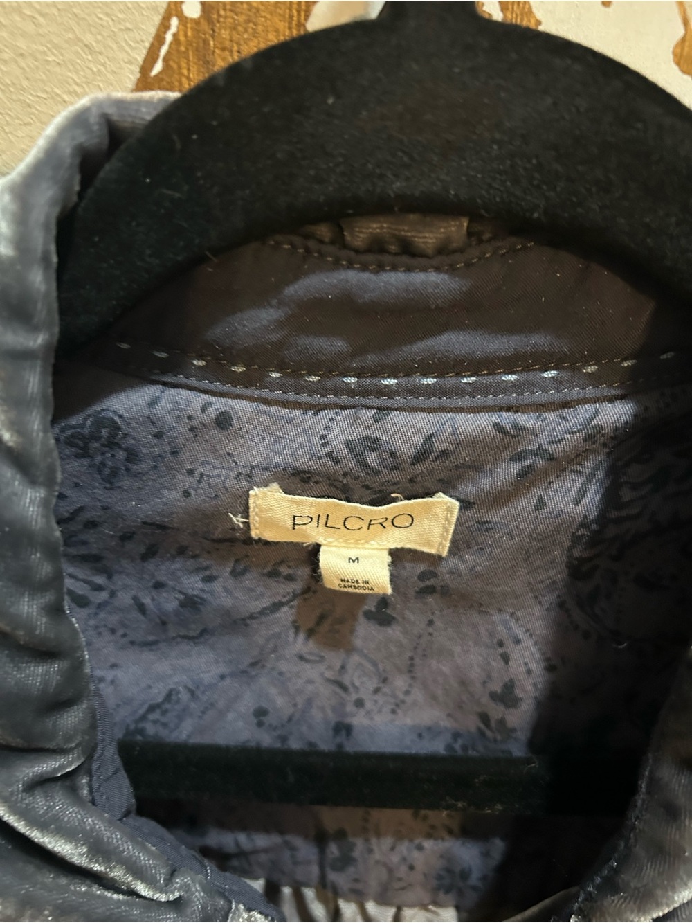 Pilcro Silver Velvet Button-Up Shacket - Picture 3 of 4